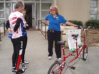 P4290345  Excess participant proceeds from Stage 1 were gifted to TRS in the form of a Bike Friday tandem for Connie Hegey’s monthly ride program for cyclists with disabilities.