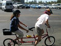 DSCN3066  Kathy Keehan and Bianca test drive the Bike Tuesday