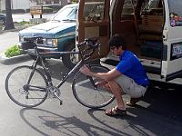OCCR 02  John preps up his TREK for the days ride.