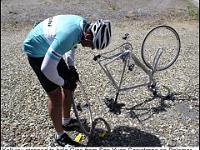 ginoonpalomarmt  Kellyjay stopped to help Gino from San Juan Capistrano on Palomar Mt. with tube and tire levers. Nice new carbon Campy Bianchi!