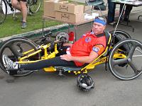 DSCN3399  Dale Beck on his low-slung arm-powered ride