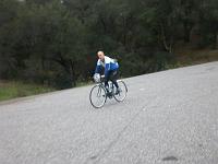 pieRide 10  Nerius enjoying the cooling effect of taking his helmet off climbing out of Rincon on hwy 76.