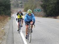 pieRide 16  Sean and Steve approach. This is the last we saw of Sean, who opted out of the climb of Palomar, slogged solo through Mesa Grande, and called for a pick-up from Santa Ysabel. Who's the smart one?