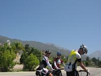 StephUrsulaWade  The ladies are ready for a hill climb. Wade not wanting to face the Mt.