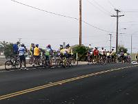 SH-ride 03  Club riders wait for the ride out from MaGee Park to Bonsall at 9:00 AM.